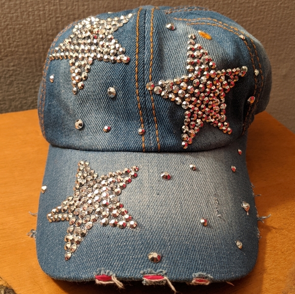 3 for $20 Cara New York Bedazzled Jean Hat Cap - Picture 1 of 6